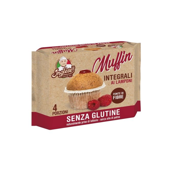 MUFFIN INTEGRALI AL LAMPONE SENZA GLUTINE INGLESE GLUTEN-FREE