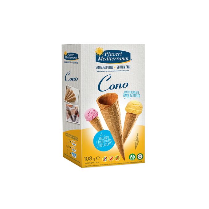 CONO GELATO 6 PEZZI SENZA GLUTINE PIACERI MEDITERRANEI