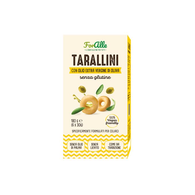 TARALLINI SENZA GLUTINE CON OLIO EXTRA VERGINE D'OLIVA FORALLE