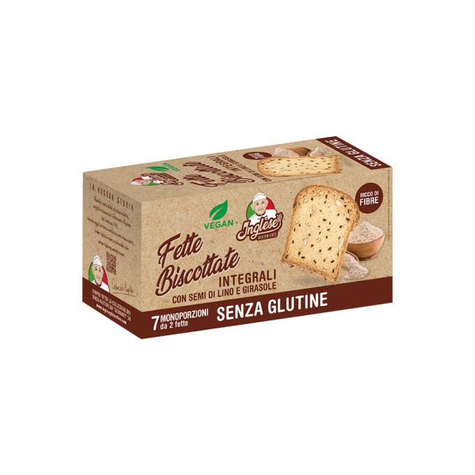 FETTE BISCOTTATE INTEGRALI CON SEMI DI LINO SENZA GLUTINE INGLESE