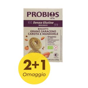 BISCOTTI GRANO SARACENO CAROTA E MANDORLE SENZA GLUTINE PROBIOS