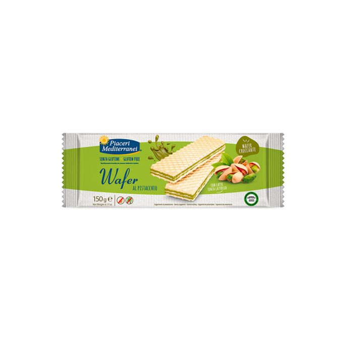 WAFER AL PISTACCHIO SENZA GLUTINE PIACERI MEDITERRANEI