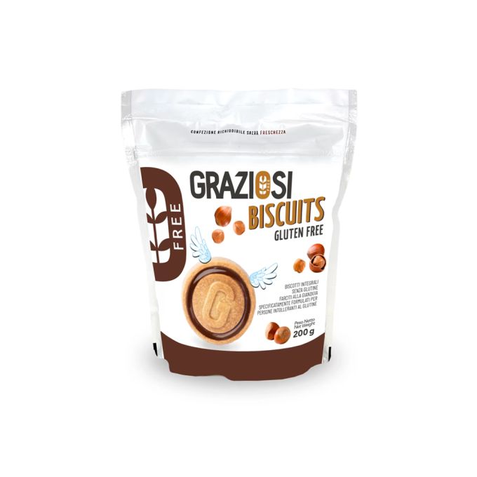 BISCOTTI INTEGRALI ALLA GIANDUIA SENZA GLUTINE GRAZIOSI