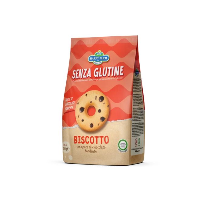 BISCOTTI CON GOCCE DI CIOCCOLATO SENZA GLUTINE HAPPY FARM