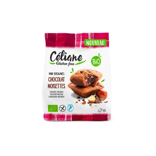 MINI BROWNIES BIO AL CIOCCOLATO E NOCCIOLE SENZA GLUTINE CELIANE