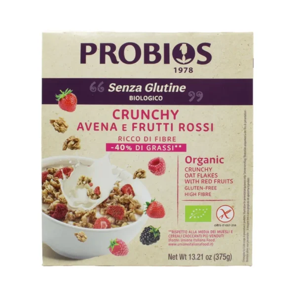 Crunchy Avena e Frutti Rossi Senza Glutine 375 g PROBIOS